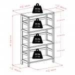 Torino 3-Pc Storage Shelf with 3 Foldable Fabric Baskets, Espresso and Chocolate