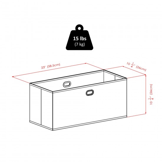Torino 3-Pc Storage Shelf with 3 Foldable Fabric Baskets, Espresso and Chocolate