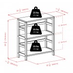 Leo 4-Pc Storage Shelf with 3 Foldable Woven Baskets, Espresso and Chocolate