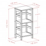 Leo 3-Pc Storage Shelf with 2 Wicker Baskets, Espresso and Walnut