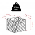 Leo 3-Pc Storage Shelf with 2 Wicker Baskets, Espresso and Walnut