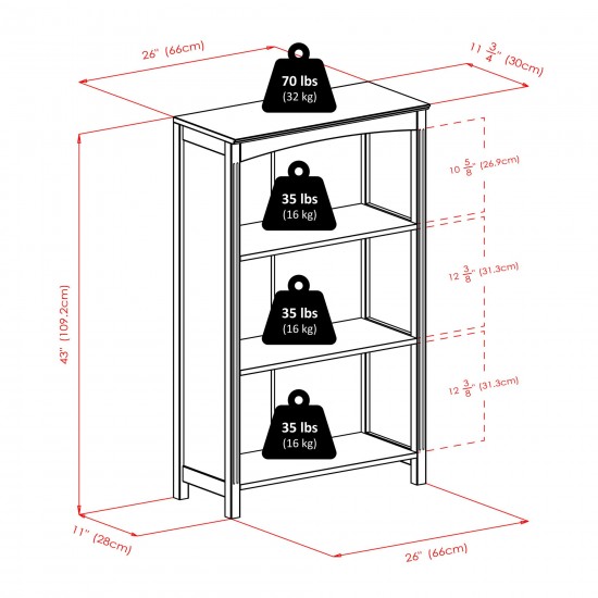 Terrace 6-Pc Storage Shelf with 5 Foldable Woven Baskets, Espresso and Chocolate