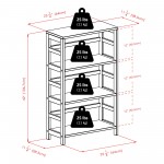 Leo 6-Pc Storage Shelf with 5 Wicker Baskets, Espresso and Walnut