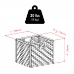 Leo 6-Pc Storage Shelf with 5 Wicker Baskets, Espresso and Walnut