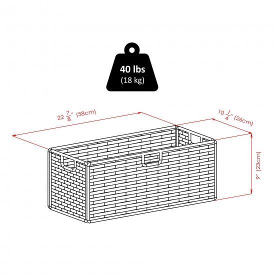 Leo 6-Pc Storage Shelf with 5 Wicker Baskets, Espresso and Walnut