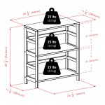 Leo 4-Pc Storage Shelf with 3 Wicker Baskets, Espresso and Walnut