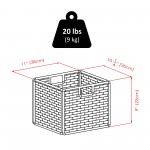 Leo 4-Pc Storage Shelf with 3 Wicker Baskets, Espresso and Walnut