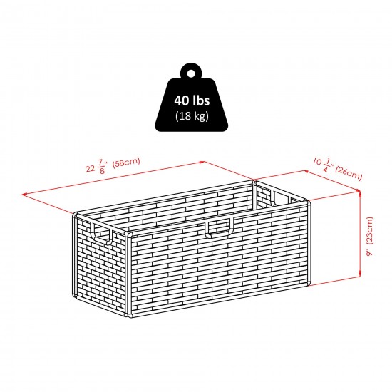 Leo 4-Pc Storage Shelf with 3 Wicker Baskets, Espresso and Walnut