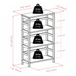 Leo 7-Pc Storage Shelf with 6 Foldable Woven Baskets, Espresso and Chocolate