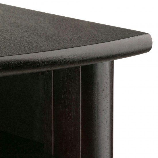 Liso Corner Table, Cube Storage, Espresso