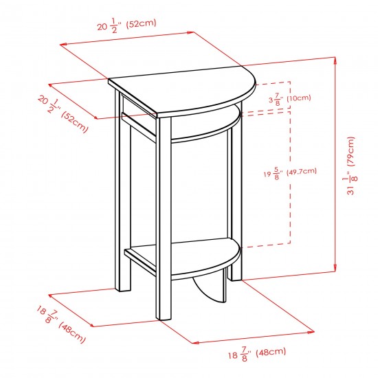 Liso Corner Table, Cube Storage, Espresso