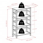 Capri 7-Pc Storage Shelf with 6 Foldable Fabric Baskets, Espresso and Beige