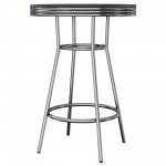 Summit Round High Table, Black and Chrome