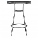 Summit Round High Table, Black and Chrome
