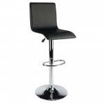 Spectrum High-back Ajustable Swivel Stool, Black and Chrome