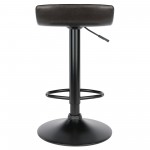 Paris 2-Pc Adjustable Swivel Stool Set, Black and Espresso