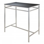 Hanley 3-Pc Kitchen Table with Counter Stools, Black and Steel