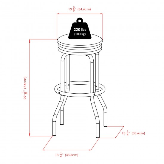 Summit 3-Pc High Table with Swivel Seat Bar Stools, Black and Chrome