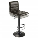 Holly Adjustable Swivel Stool, Black and Espresso