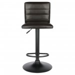 Holly Adjustable Swivel Stool, Black and Espresso