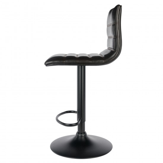 Holly Adjustable Swivel Stool, Black and Espresso