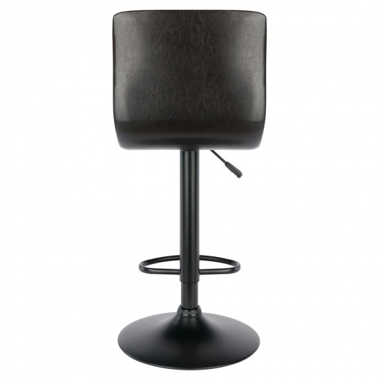 Holly Adjustable Swivel Stool, Black and Espresso