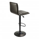 Holly Adjustable Swivel Stool, Black and Espresso