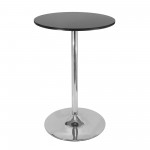 Spectrum 28" Round Pub Table, Black and Chrome