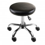 Clark Adjustable Cushion Seat Swivel Stool, Black and Chrome