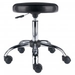 Clark Adjustable Cushion Seat Swivel Stool, Black and Chrome