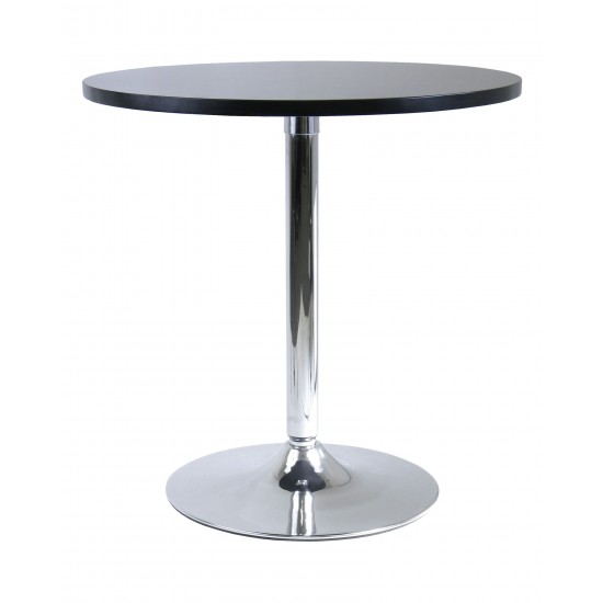 Spectrum 29" Round Dinning Table, Black and Chrome