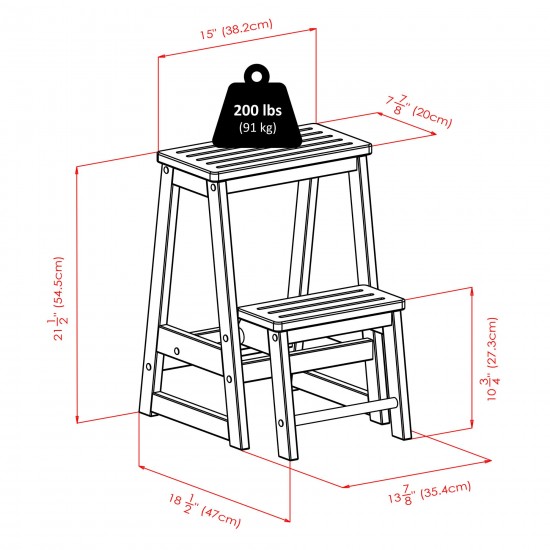 Ascend Step Stool, Walnut