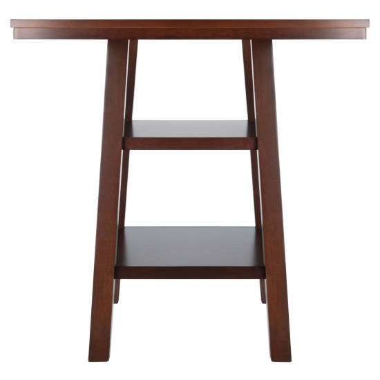 Orlando High Table with Shelves, Walnut