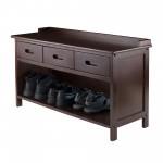 Adriana 3-Drawer Bench with Storage, Walnut