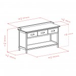 Adriana 3-Drawer Bench with Storage, Walnut