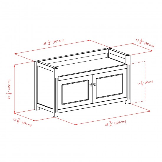 Charleston Storage Bench, Walnut