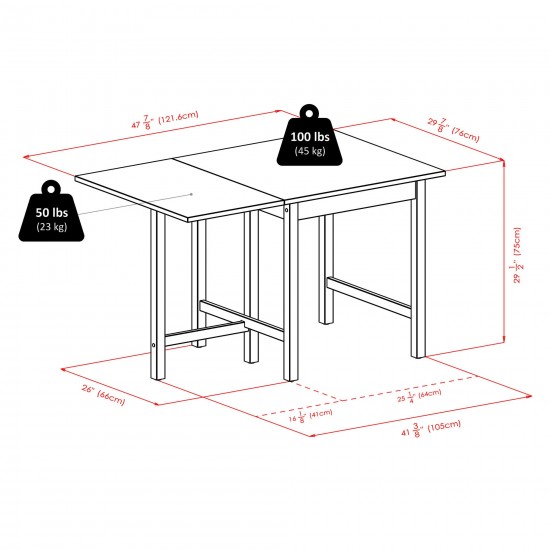 Lynden Drop Leaf Dining Table, Walnut