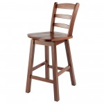 Scalera Ladder-back Swivel Seat Counter Stool, Walnut