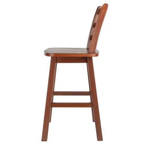 Scalera Ladder-back Swivel Seat Counter Stool, Walnut