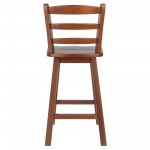 Scalera Ladder-back Swivel Seat Counter Stool, Walnut