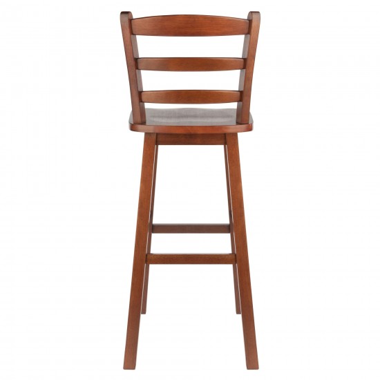 Scalera Ladder-back Swivel Seat Bar Stool, Walnut