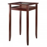 Halo High Table with Glass Display Shelf, Walnut