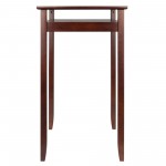 Halo High Table with Glass Display Shelf, Walnut