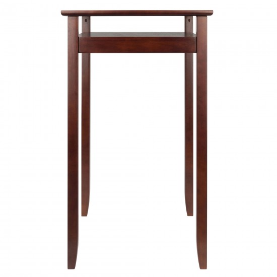 Halo High Table with Glass Display Shelf, Walnut