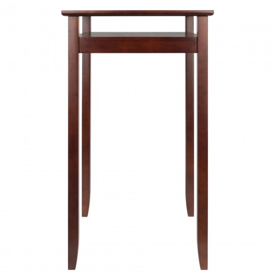 Halo High Table with Glass Display Shelf, Walnut