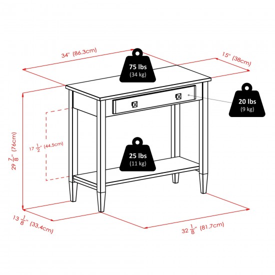 Richmond Console Table, Walnut