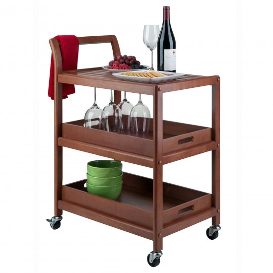 Albert 3-Tier Entertainment Cart, Walnut