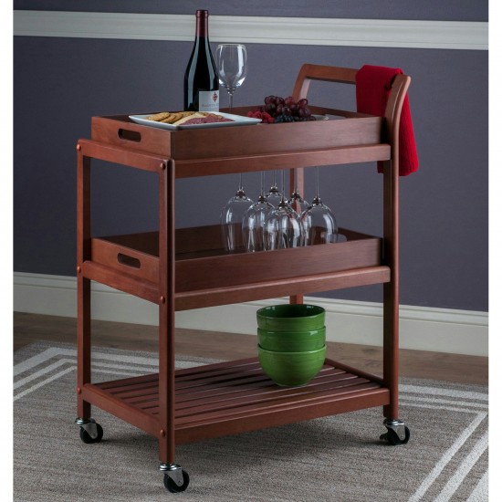 Albert 3-Tier Entertainment Cart, Walnut