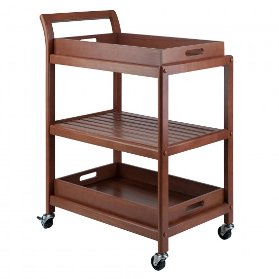 Albert 3-Tier Entertainment Cart, Walnut