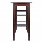 Egan Breakfast Kitchen Island with Shelves, Walnut